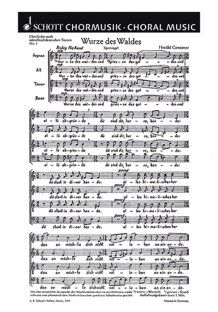 Funf Chorlieder GeWV 17